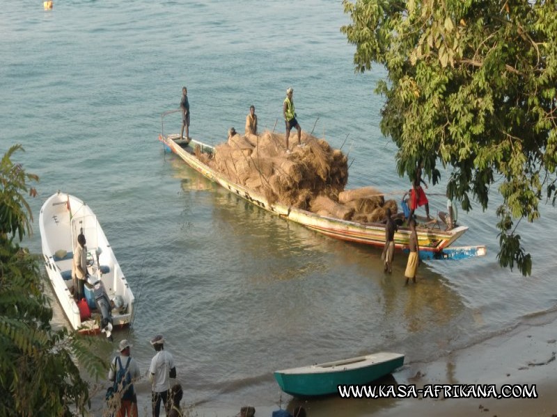 Photos de l'archipel Bijagos Guine Bissau : Peuple Bijagos - Chaume pour les toitures